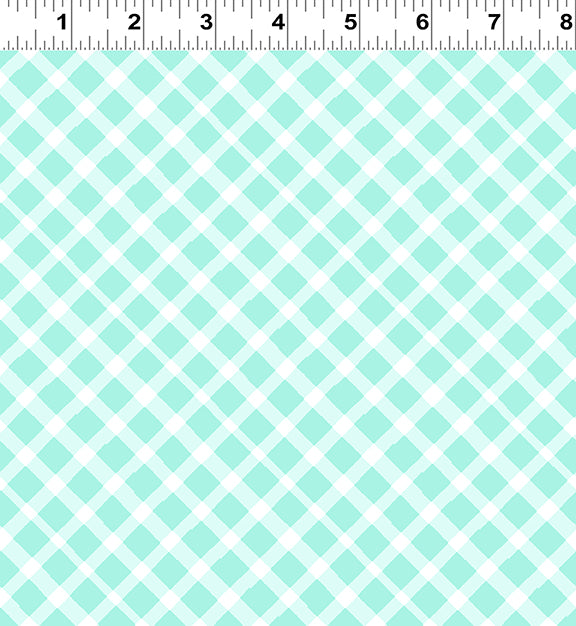 Love is in the Air | Diagonal Plaid Light Teal by Jim Ishikawa for Clothworks | Y4293-103