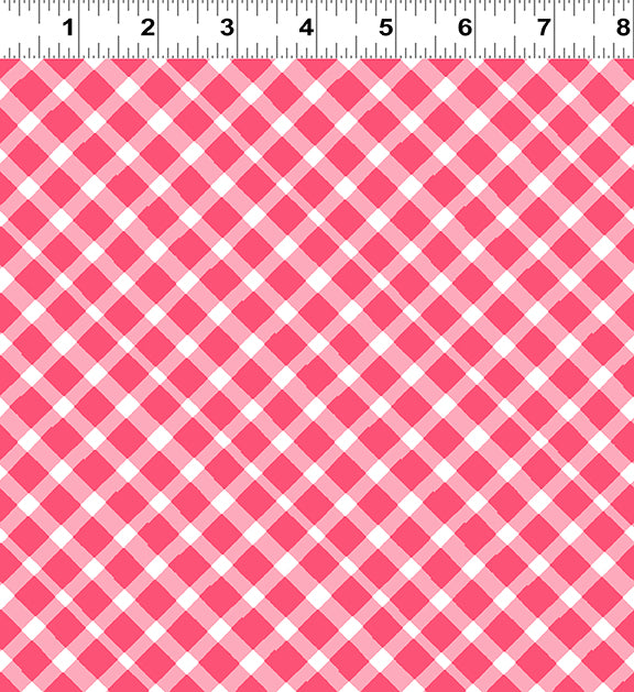 Love is in the Air | Diagonal Plaid Light Red by Jim Ishikawa for Clothworks | Y4293-4