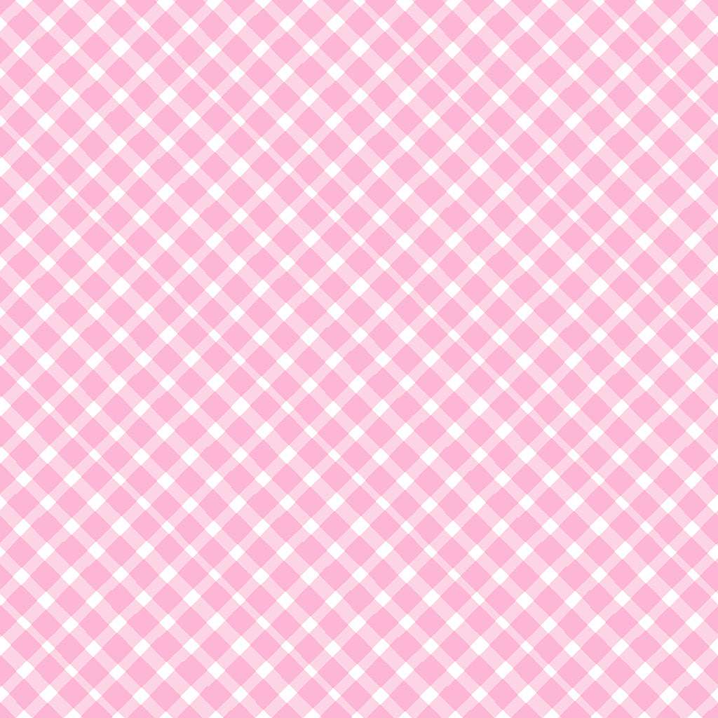 Love is in the Air | Diagonal Plaid Pink by Jim Ishikawa for Clothworks | Y4293-42