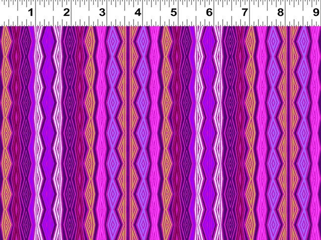 Fantasticats | Digital Geo Stripe Purple by Laurel Burch for Clothworks | Y4345-27