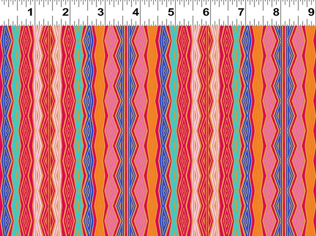 Fantasticats | Digital Geo Stripe Orange by Laurel Burch for Clothworks | Y4345-36