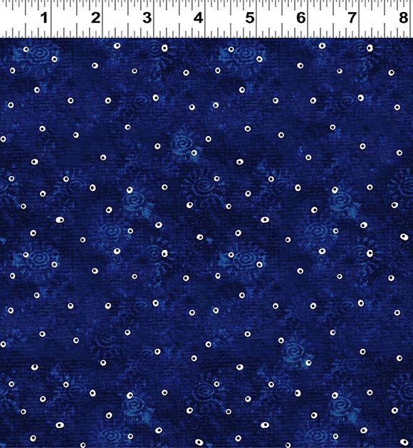 Fantasticats | Digital Hollow Dots Dark Royal Blue by Laurel Burch for Clothworks | Y4347-92