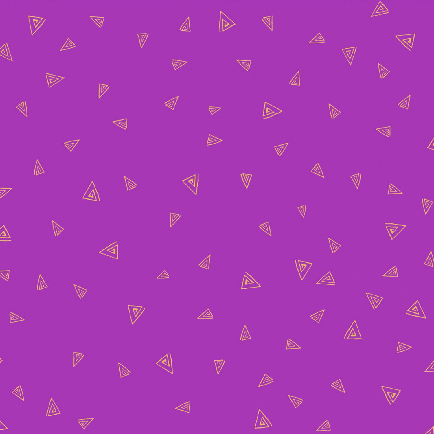 Fantasticats | Gold Triangles Dark Orchid Metallic by Laurel Burch for Clothworks | Y4348-122M