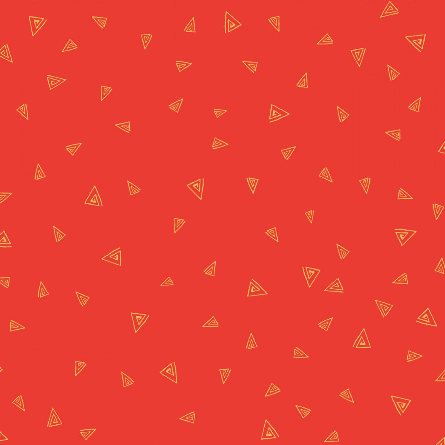 Fantasticats | Gold Triangles Orange Metallic by Laurel Burch for Clothworks | Y4348-36M