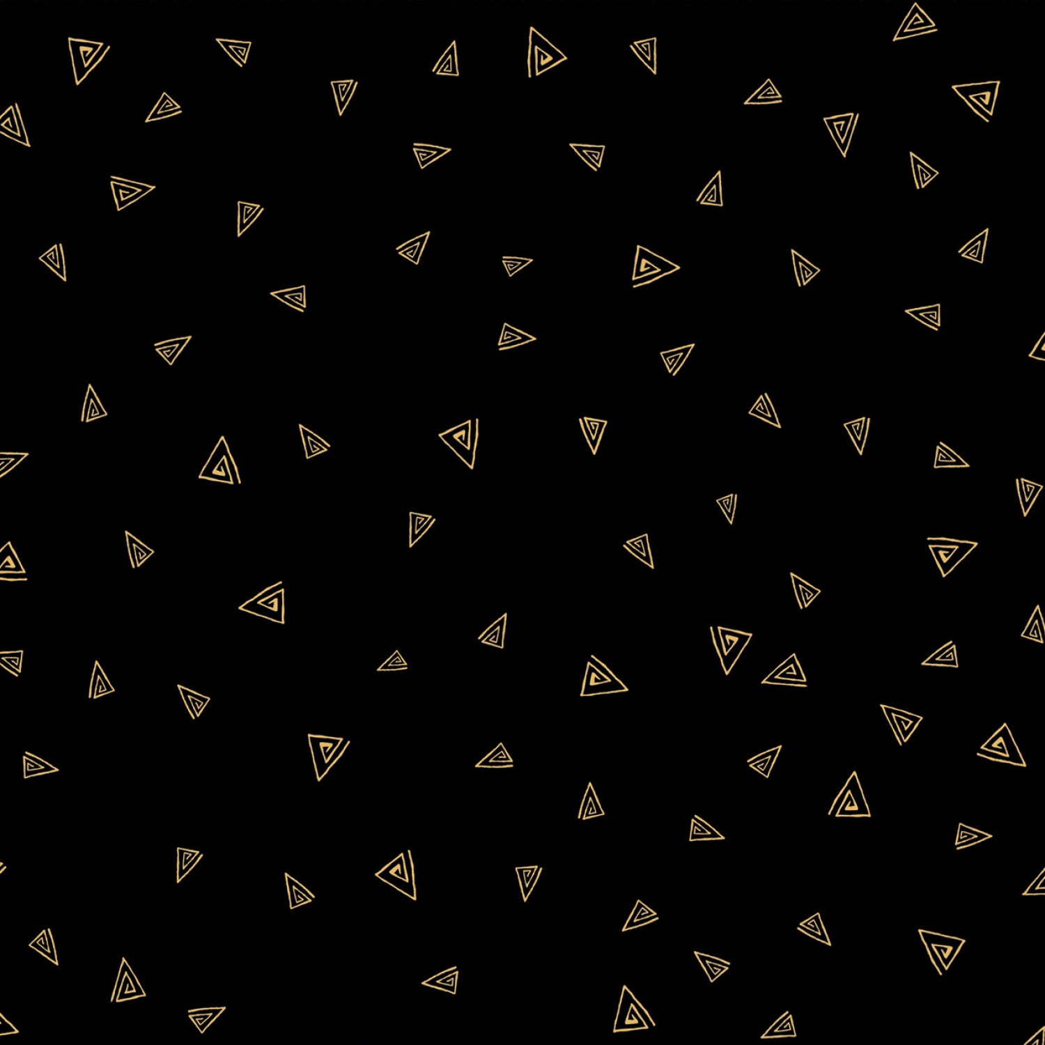 Fantasticats | Gold Triangles Black Metallic by Laurel Burch for Clothworks | Y4348-3M