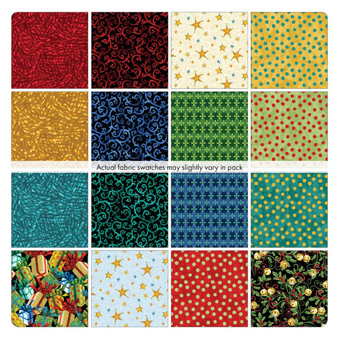 Christmas Spirit | Fat Quarter Bundle by David Galchutt for Benartex | 16 pcs