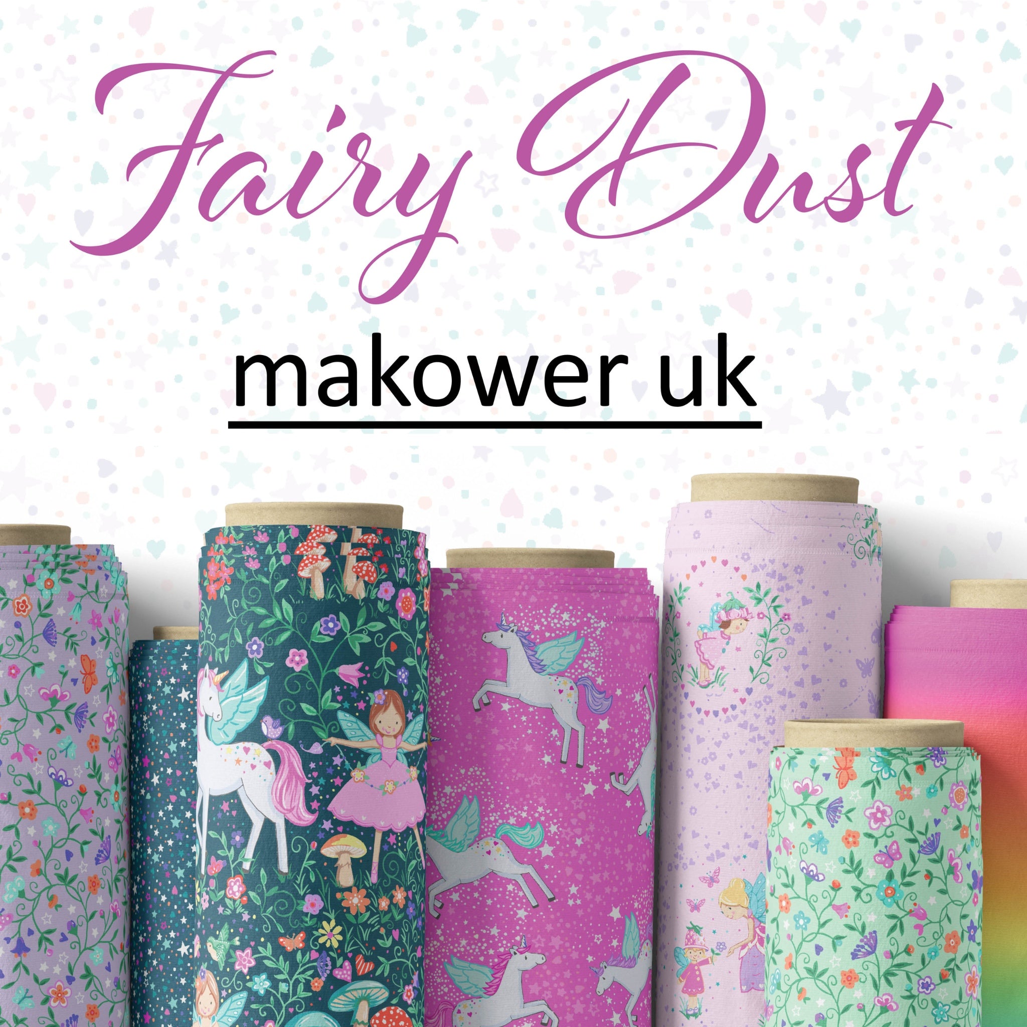 Fairy Dust | Green Flower Trail by Makower UK for Andover Fabrics | MU-052-G