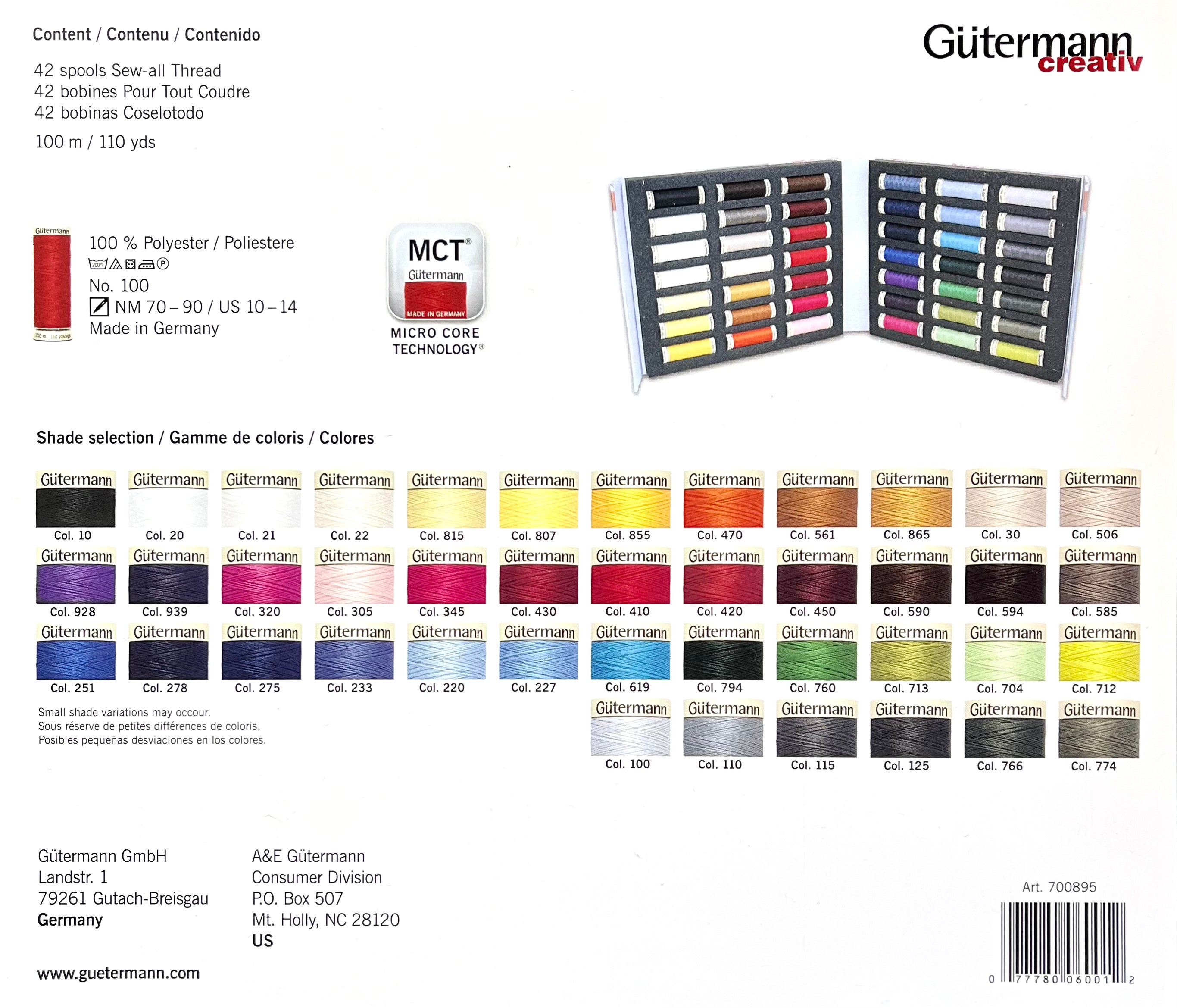 Gutermann 42-Spool Sew-All 50wt Thread Notebook