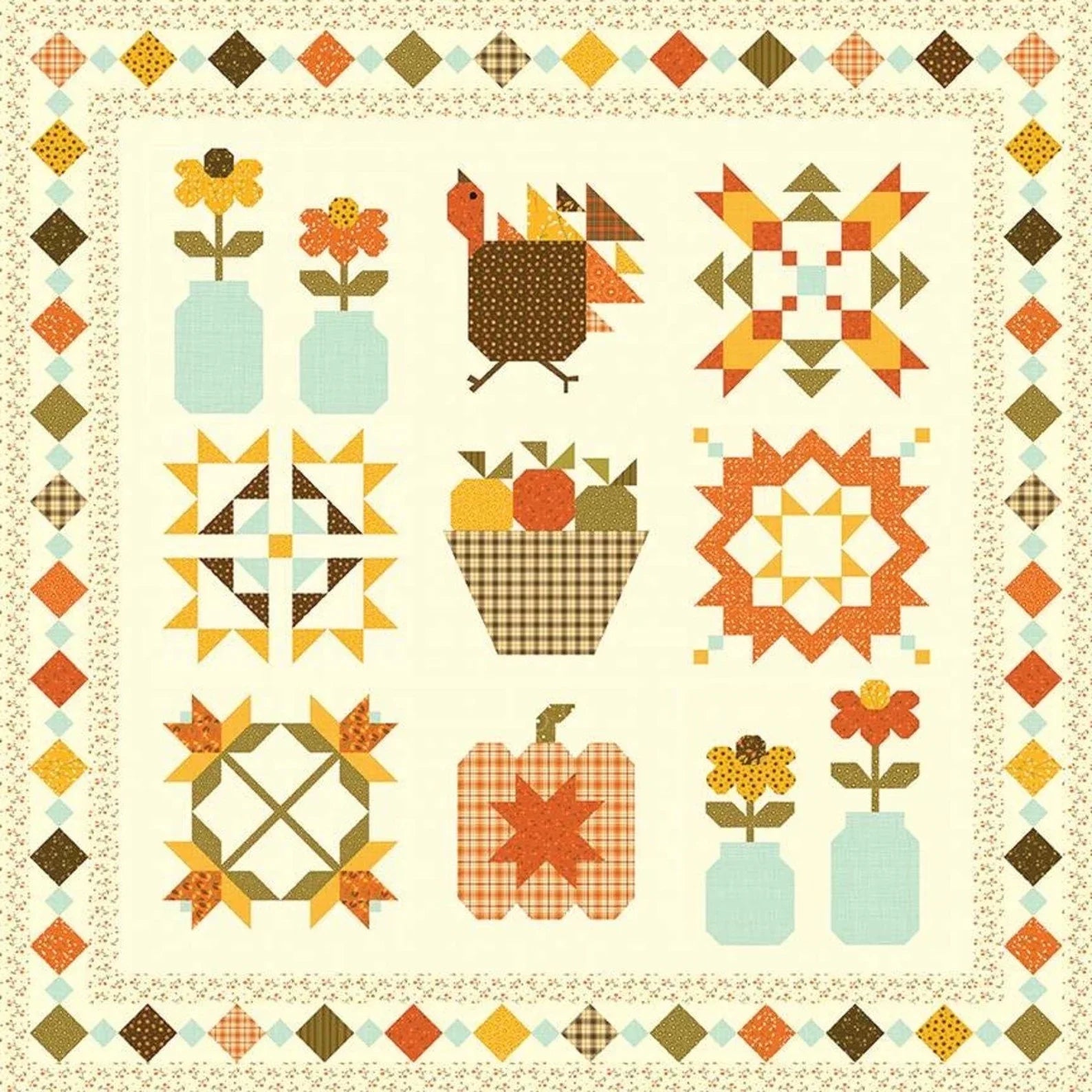 Riley Blake Designs Riley Blake Adel in Autumn Fall Gatherings Sampler Quilt Kit, Multi