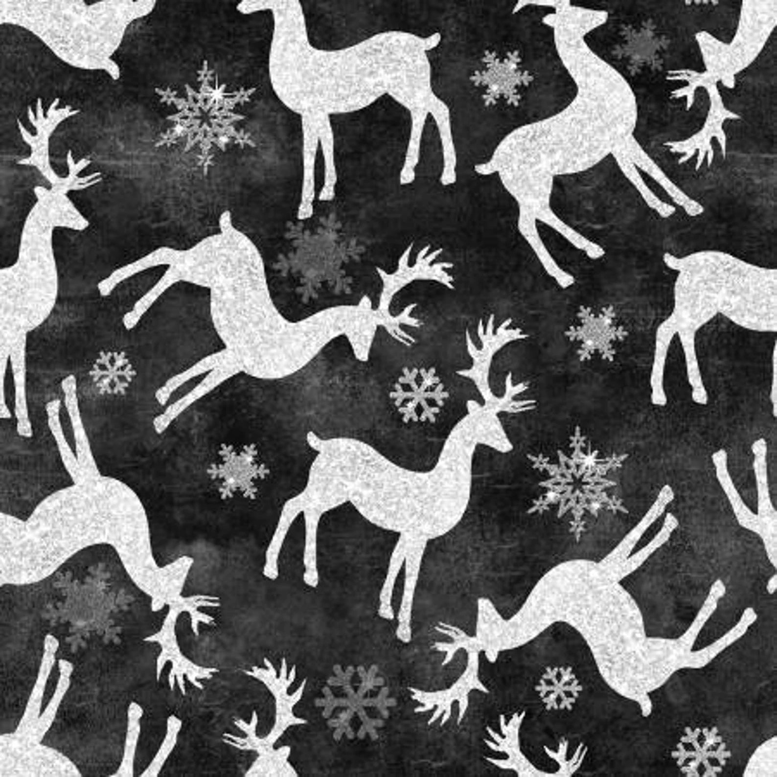 French Countryside Christmas | Tossed Reindeer Charcoal by Beth Albert for 3 Wishes | 20919-CHR