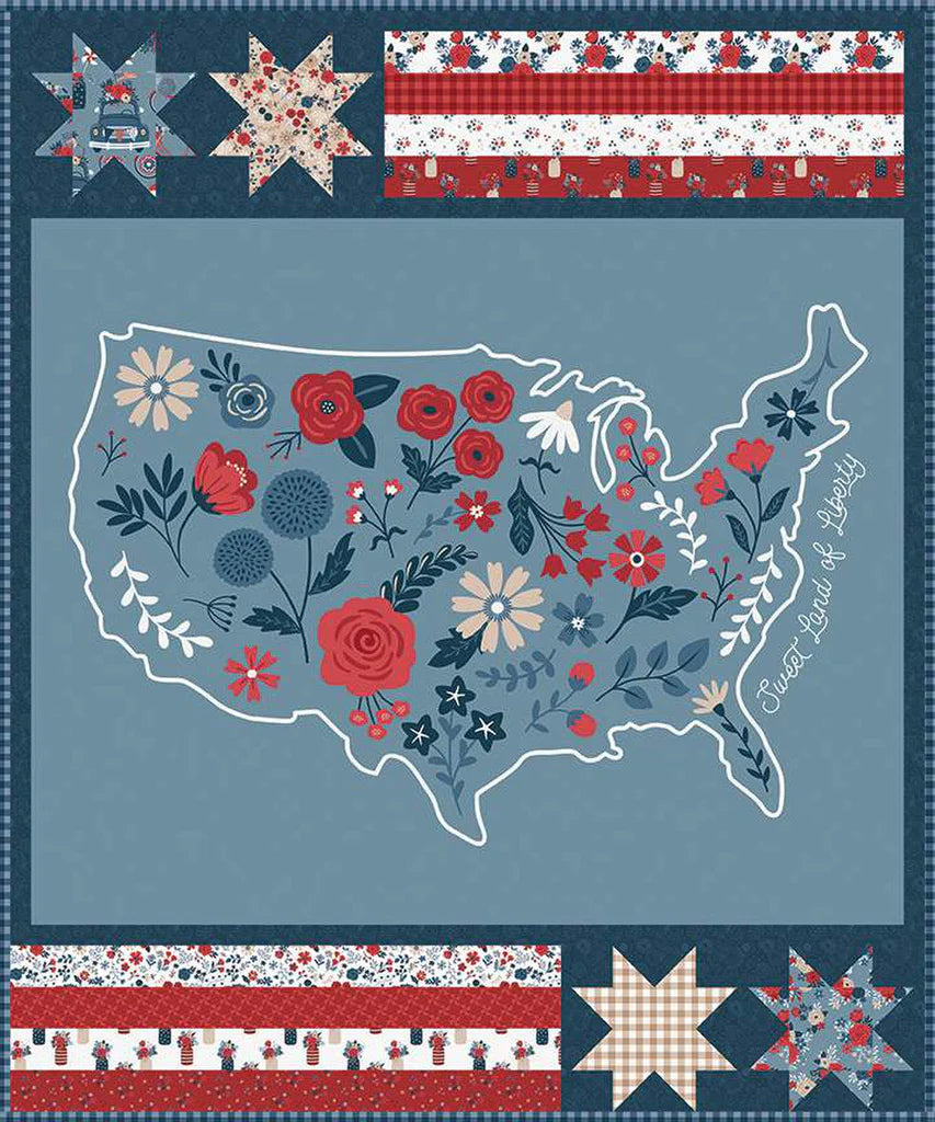 Red, White & True | Sweet Land of Liberty Quilt Kit by Dani Mogstad for Riley Blake | 44" x 53"