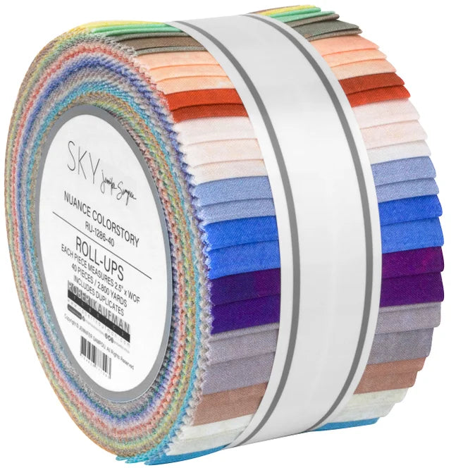 SKY Ombré | 2.5" Strips Roll-Up Sky Nuance Coordinates by Jennifer Sampou for Robert Kaufman | Combed Cotton Shirting | 40pcs