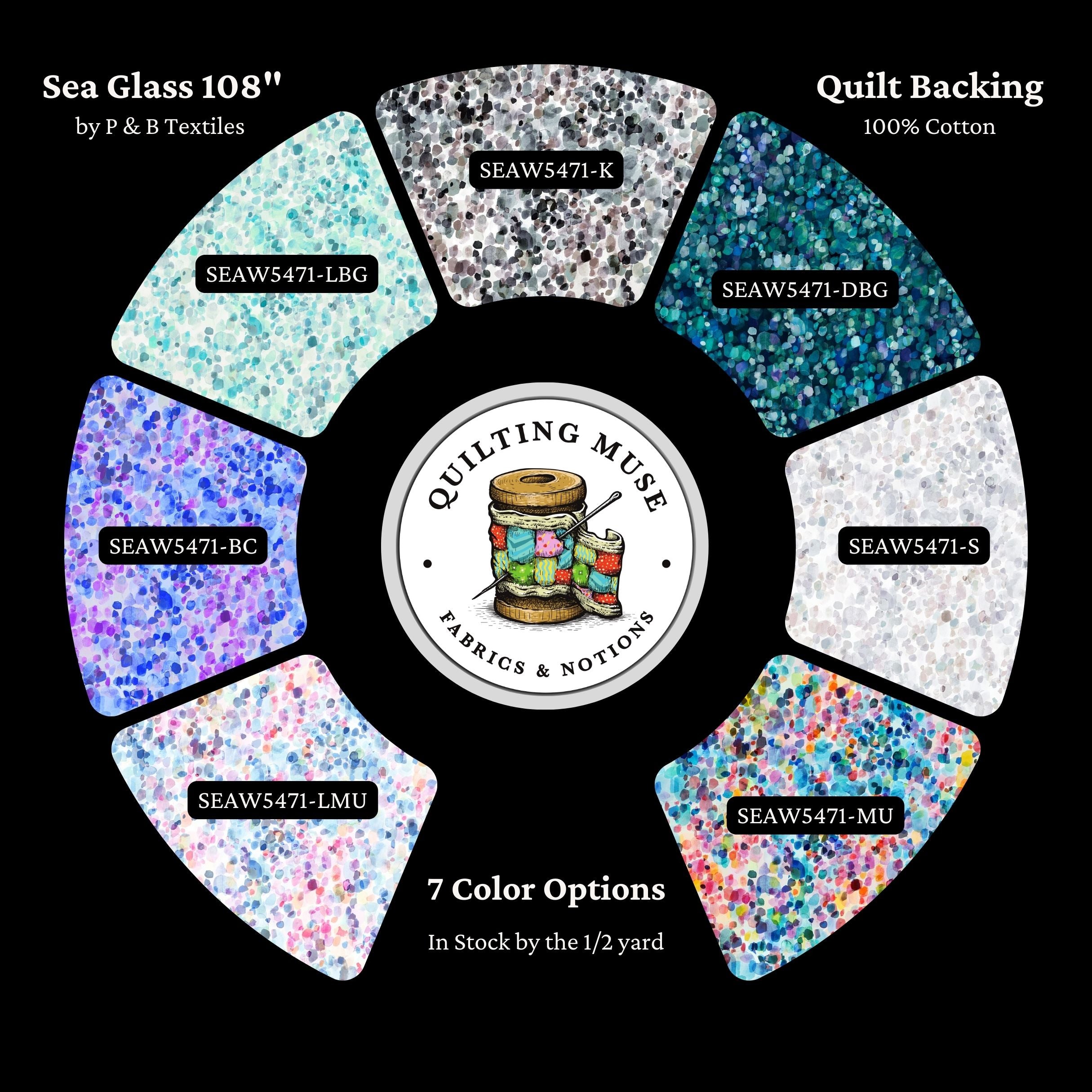 Sea Glass 108" | Quilt Backing by P&B Textiles | SEAW5471-DBG