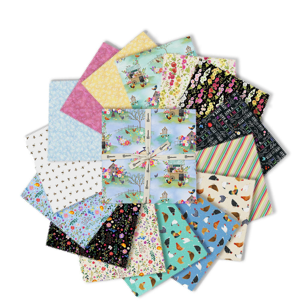 Simple Life | 10" Square Pack by Sarah Summers for Clothworks | 42 pcs