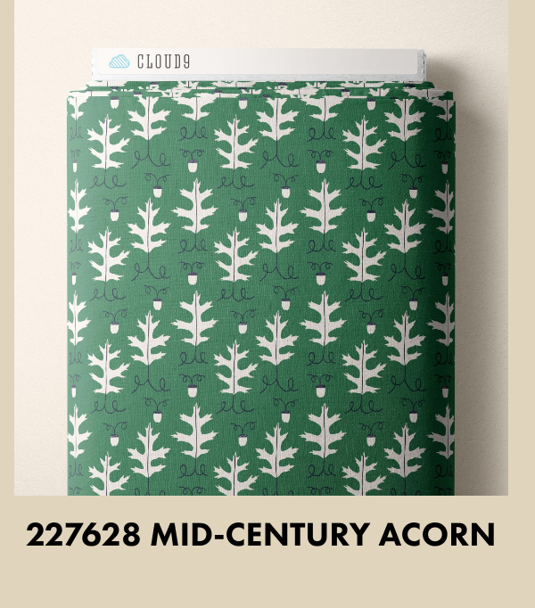 Autumn Walk | 227628 Mid-Century Acorn by Emily Taylor for Cloud9 | Organic Cotton