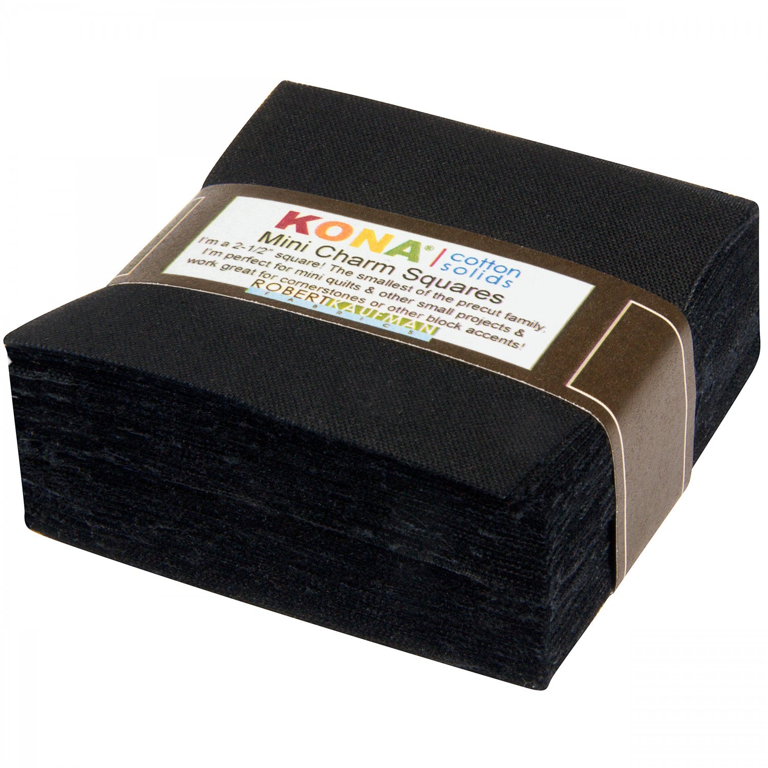 Kona Cotton Solids 2.5-inch Charm Squares - Black (84pcs)