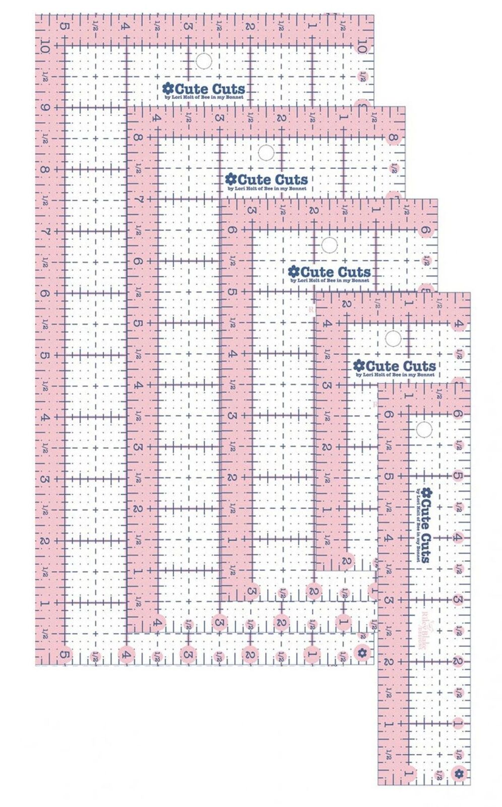 Lori Holt Cute Cuts Rectangular Ruler Pack - 5 Rulers
