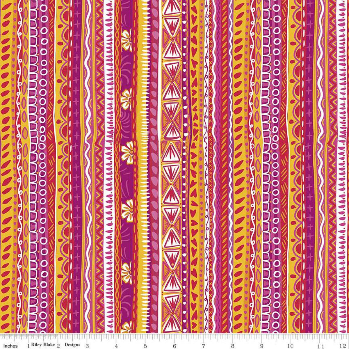 Eleanor - Striped Fuchsia by Crafty Chica - 1 Yard Cotton