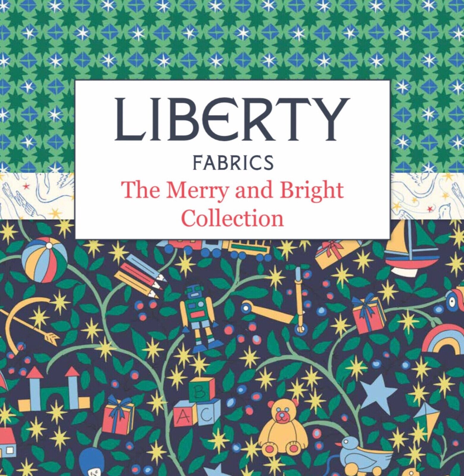 Merry & Bright by Liberty Fabrics - Dove Star B - (half yard)