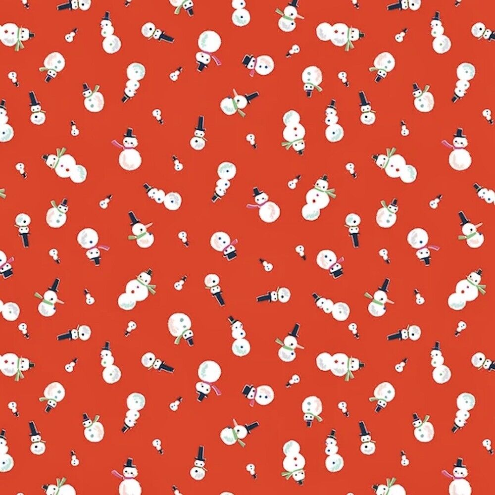 Way Up North by Jill Howarth - Red North Snowman - holiday fabric (1 yard)