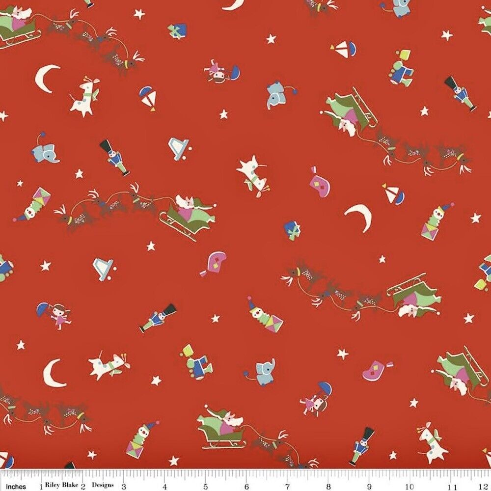 Way Up North by Jill Howarth - Red North Flight - holiday fabric (1 yard)