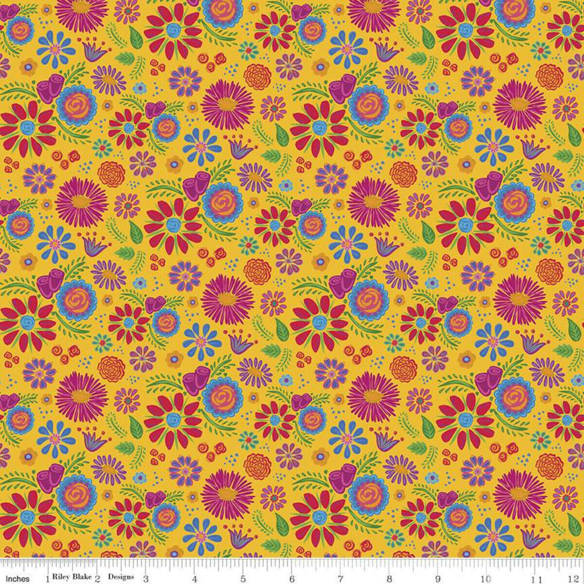 Eleanor - Floral Yellow by Crafty Chica - 1 Yard Cotton