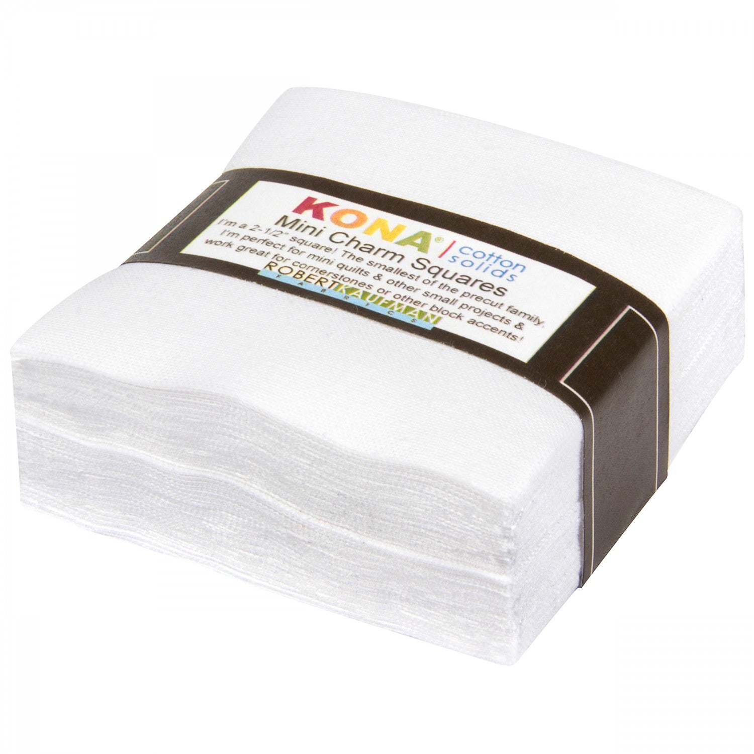 Kona Cotton Solids 2.5-inch Charm Squares - White (84pcs)