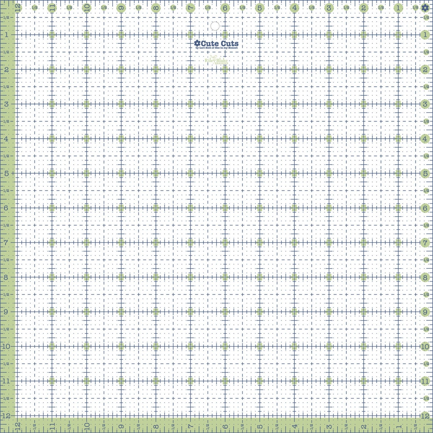 Lori Holt Cute Cuts Square Ruler - 12.5 x 12.5