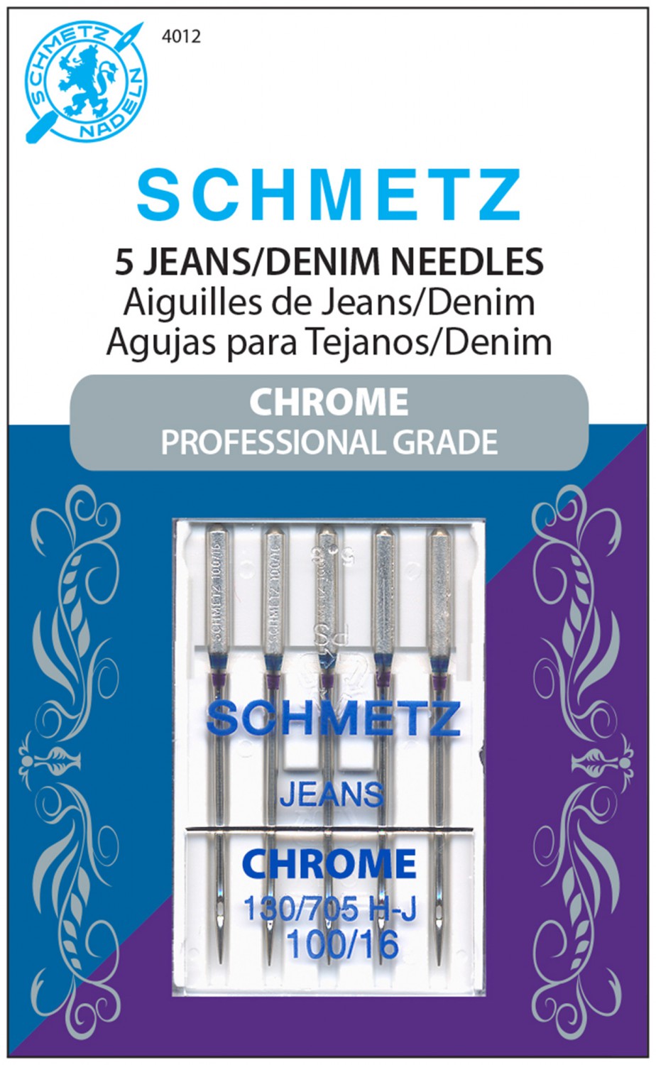 Schmetz Chrome 100/16 Denim Needles 5ct