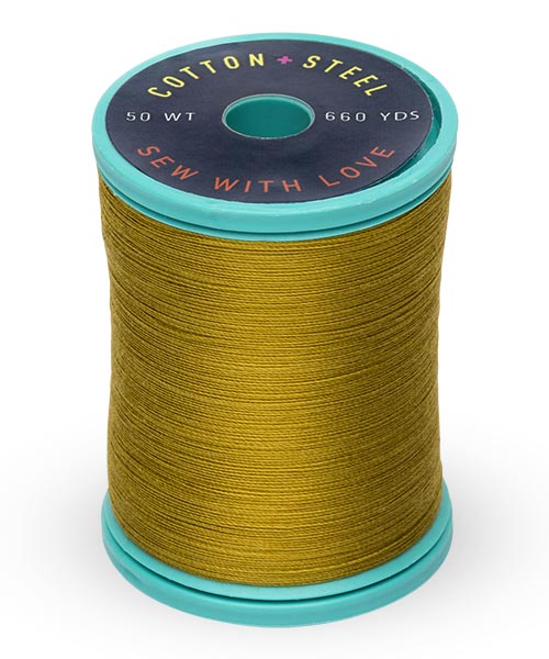 Cotton + Steel 50wt Thread by Sulky - Dark Gold Green (1245)
