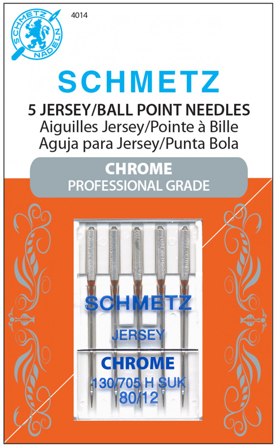 Schmetz Chrome 80/12 Jersey/Ball Point Needles 5ct