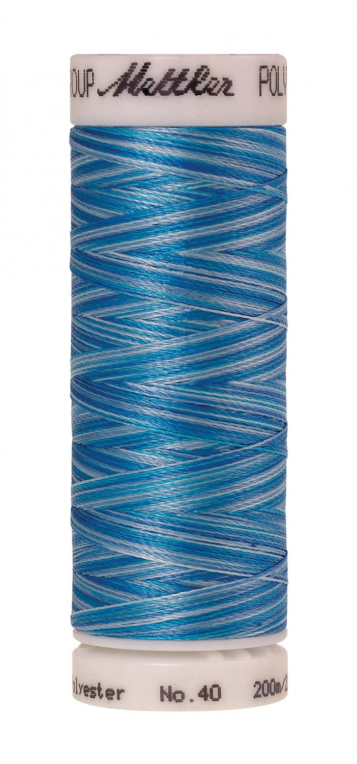 Mettler Poly Sheen Multi 40wt Trilobal Polyester Thread - 220 yds - Aqua Waters (#9930)