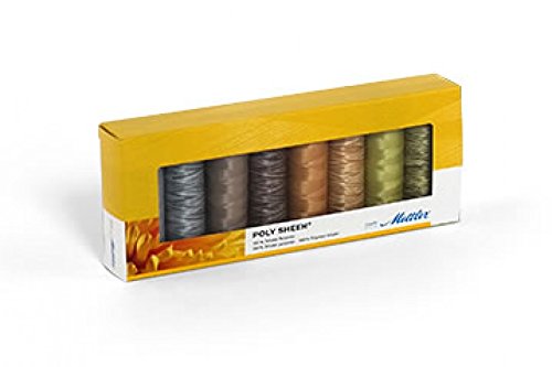 Mettler Polysheen Polyester Machine Embroidery Thread Gift Set Kit Neutrals - per pack of 8