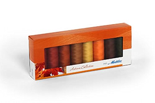 Mettler No 50 Silk Finish Cotton Quilting Thread Gift Set Kit Autumn - per pack of 8