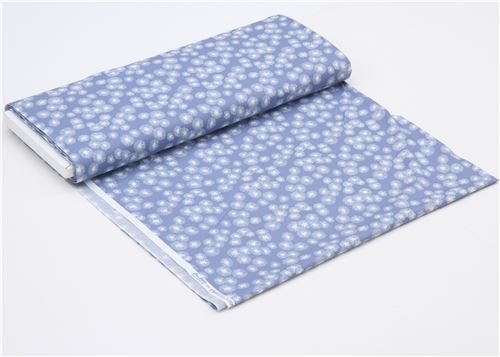 Periwinkle color fabric white dandelion flower shape by Dear Stella USA (per 0.5 yard unit)