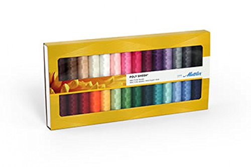 Mettler Polysheen Polyester Machine Embroidery Thread Gift Set Kit Multicoloured - per Pack of 28