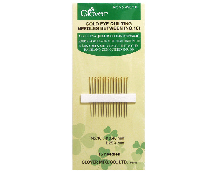 Clover Gold Eye Hand Quilting Needles - No. 10