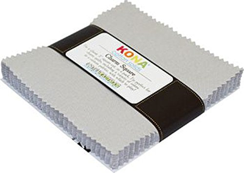 Kona Cotton Solids 5-inch Charm Squares - Ash (42 pcs)