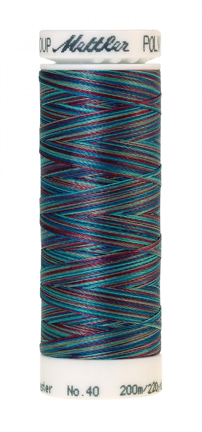 Mettler Poly Sheen Multi 40wt Trilobal Polyester Thread - 220 yds - Royal Gems (#9970)