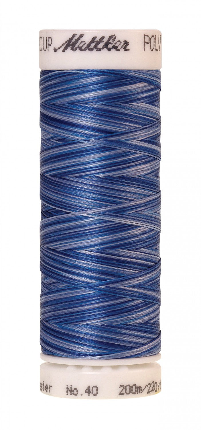 Mettler Poly Sheen Multi 40wt Trilobal Polyester Thread - 220 yds - Nautical Blues (#9929)