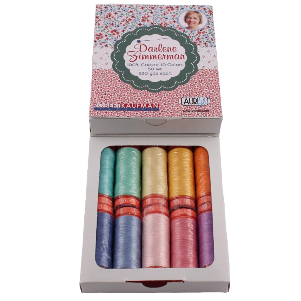 Aurifil Thread Set Darlene Zimmerman Design 50wt Cotton 10 Small (220 Yard) Spools