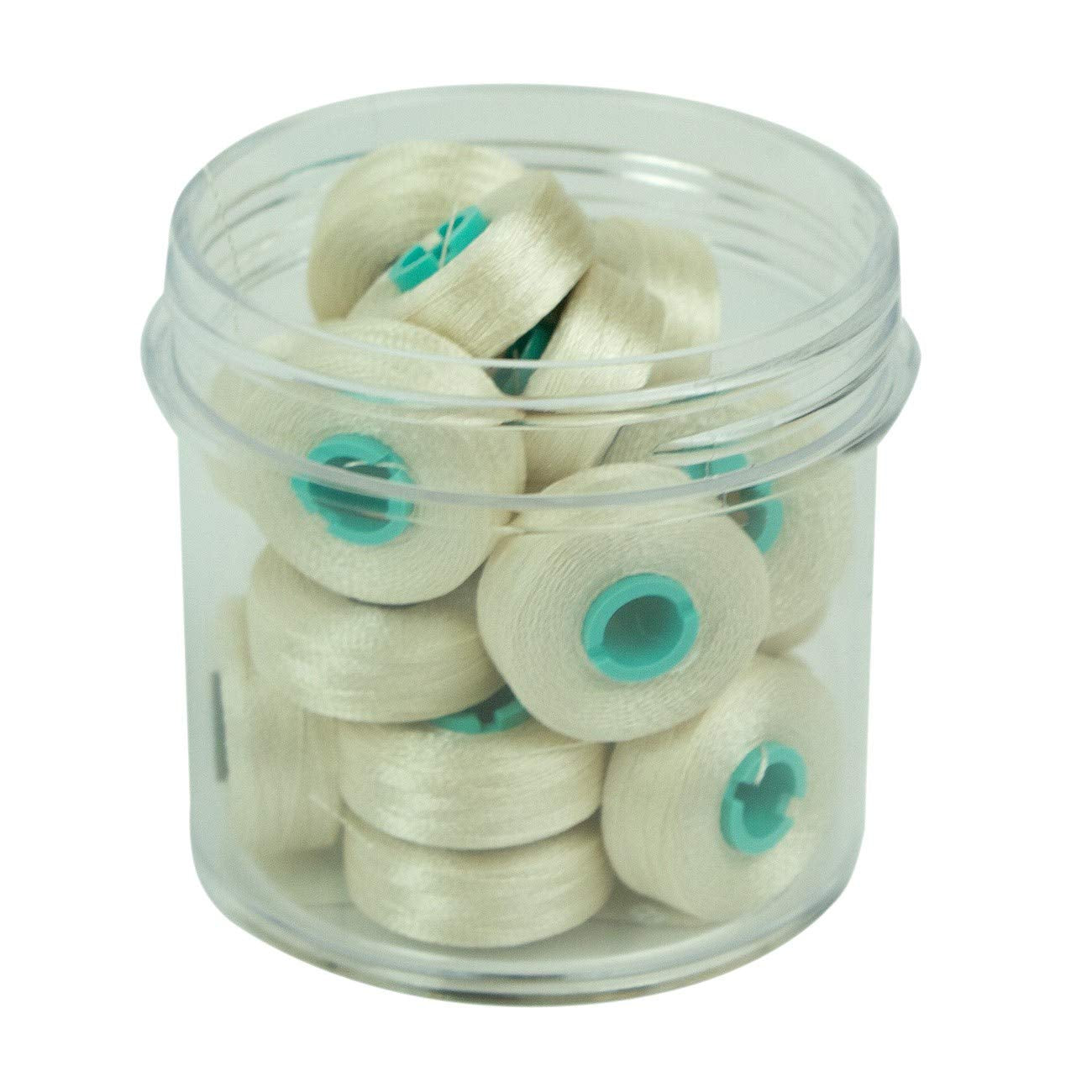 Magna-Quilt Delights Style L 74yd Pre-Wound Bobbins Cream 20 Jar