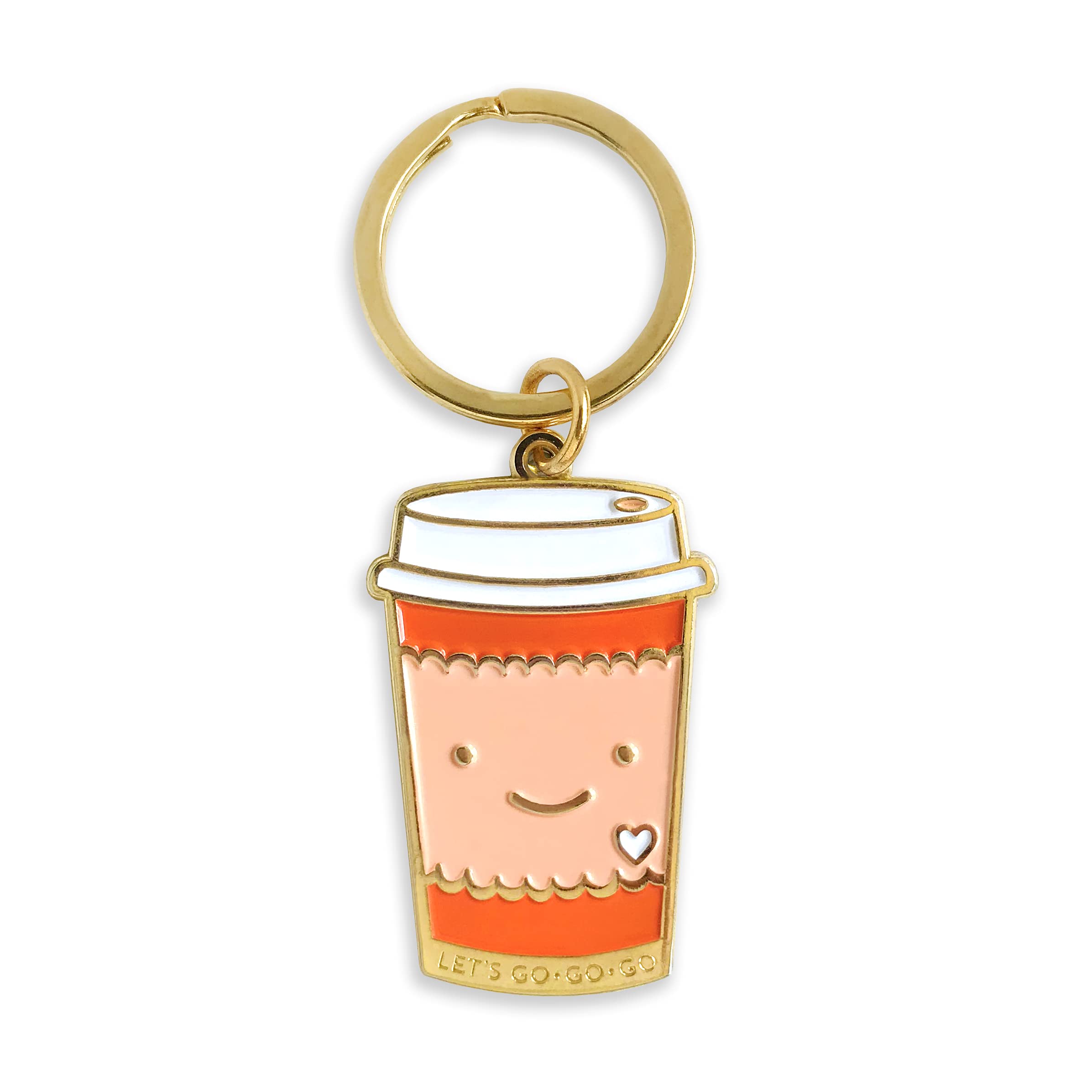 Night Owl Paper Goods Coffee to Go Enamel Keychain, Small, Gold