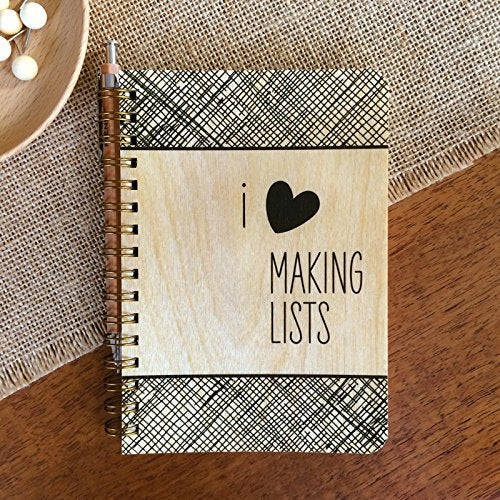 Making Lists Pocket-Size Wooden Notebook By Night Owl Paper Goods