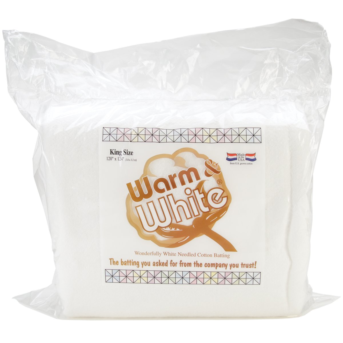 Warm & White Cotton Batting (120'' x 124'') King Size