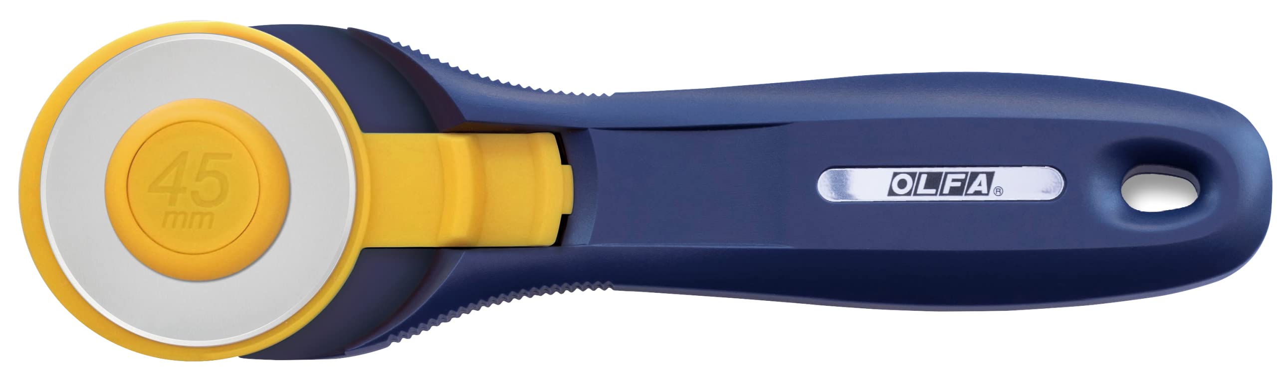 OLFA 45mm Quick-Change Rotary Cutter (RTY-2C/NBL) - Rotary Fabric Cutter w/ Blade Cover for Crafts, Sewing, Quilting, Replacement Blade: OLFA RB45-1 (Navy)