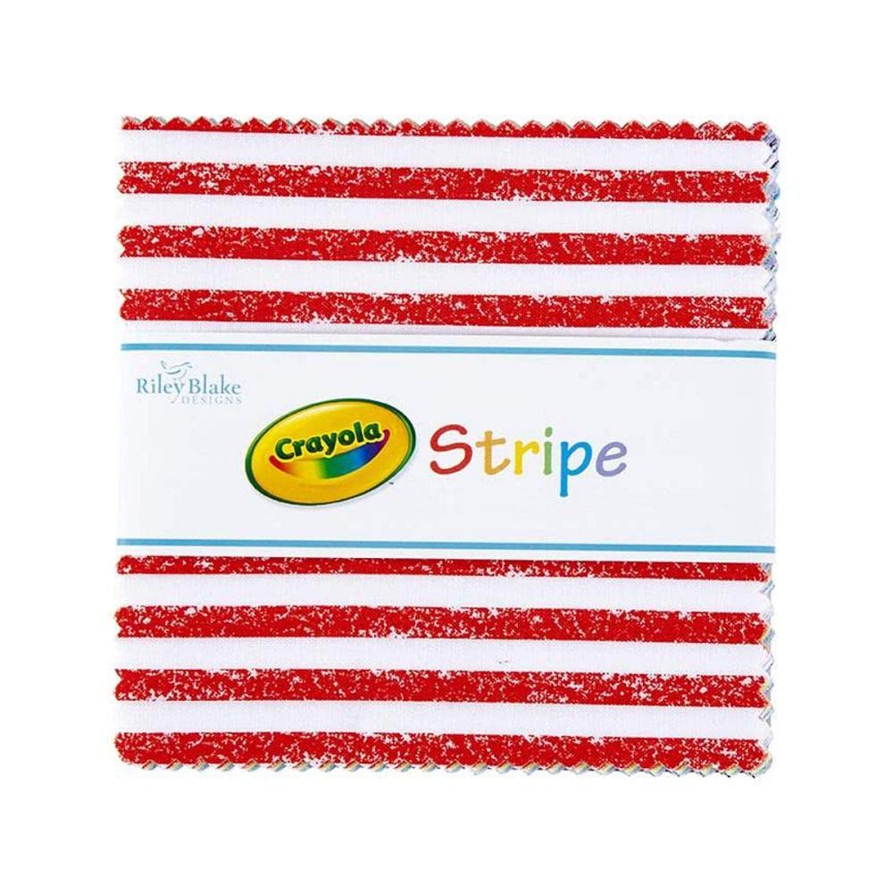 Riley Blake Designs Riley Blake Crayola Stripe 5'' Stacker 42 Pcs, Multi Yard