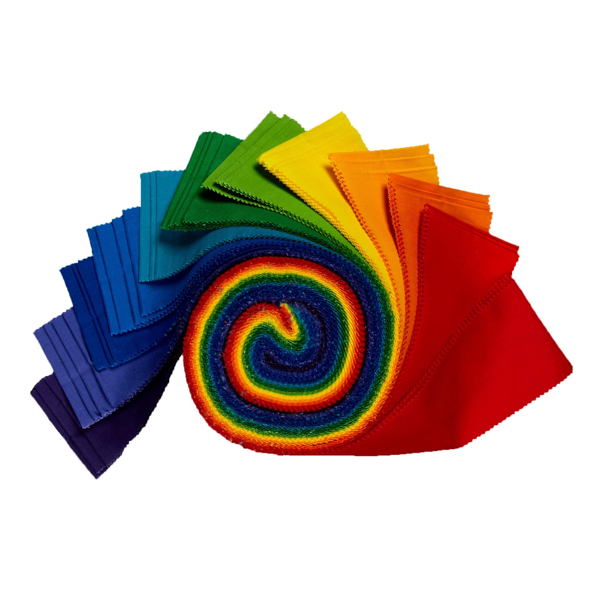 Kona Cotton 2.5" Roll Ups 40 Pcs Bright Rainbow