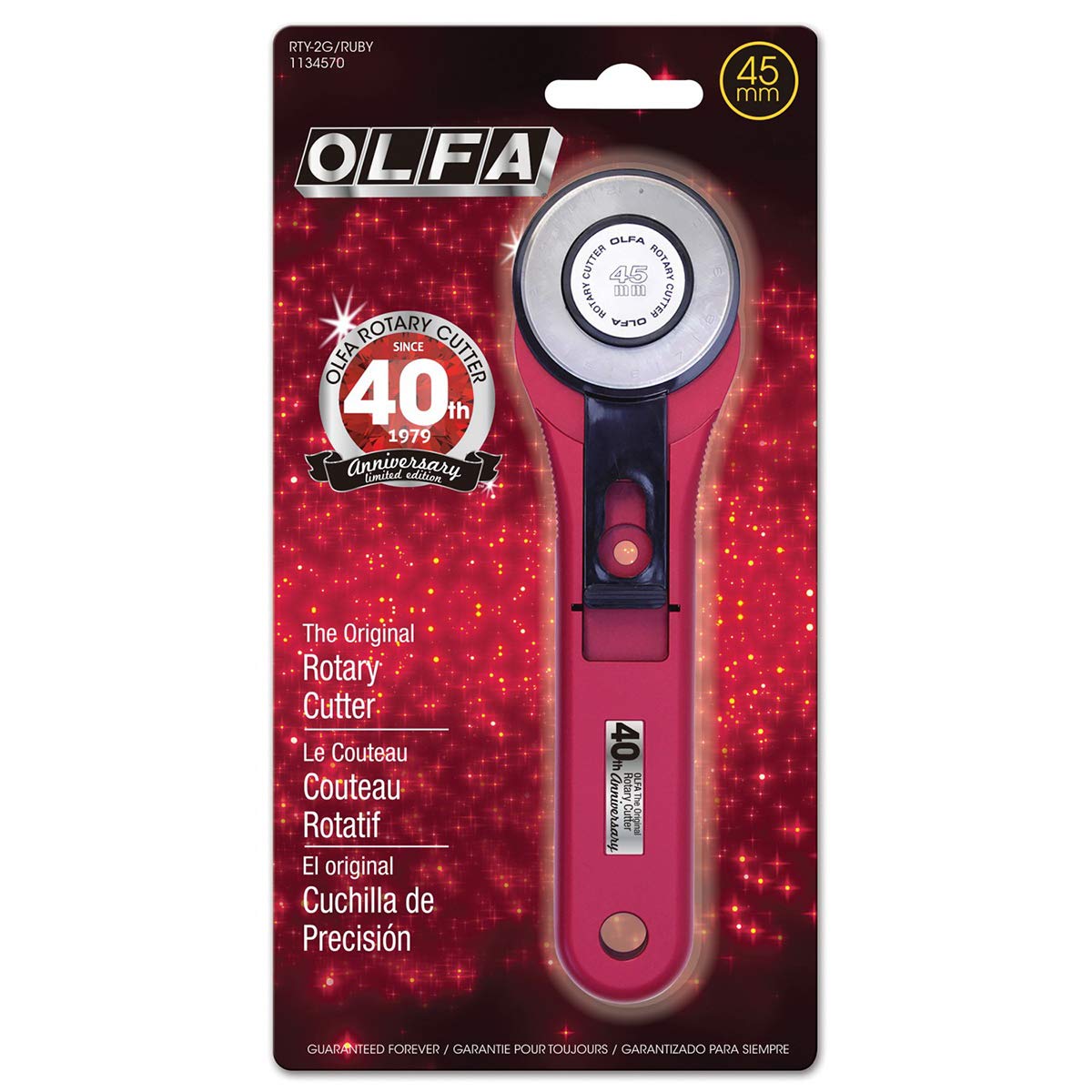 Splash Rotary Cutter 45mm - Ruby by Olfa