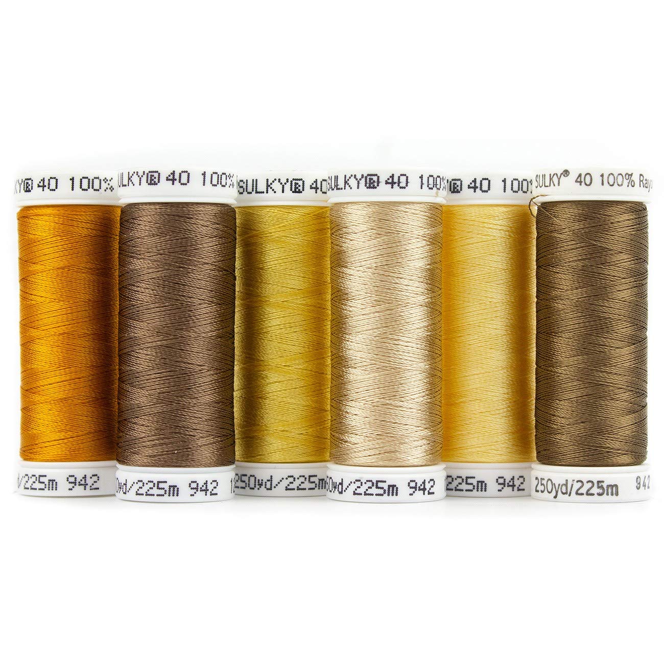 Sulky 'MJ Kinman Birthstone Series" 40wt Rayon Thread Set - 6 spools of 250 Yards Each (11 - November/Citrine)